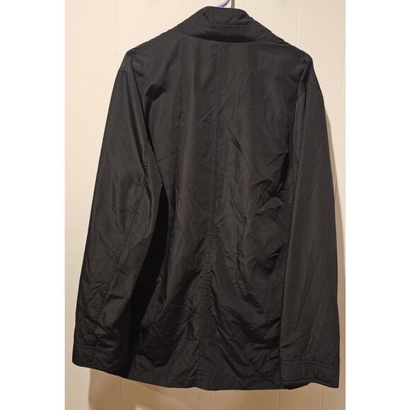 Cole Haan Mens Black Stand Collar Rain Jacket Coat Parka Button and Zipper Sz M - Picture 3 of 7